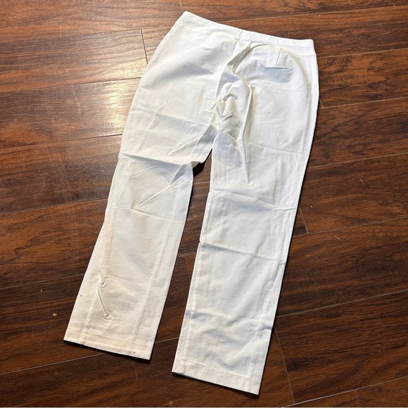 Eileen Fisher White Pull One Straight Leg Stretch Pants - Picture 1 of 3